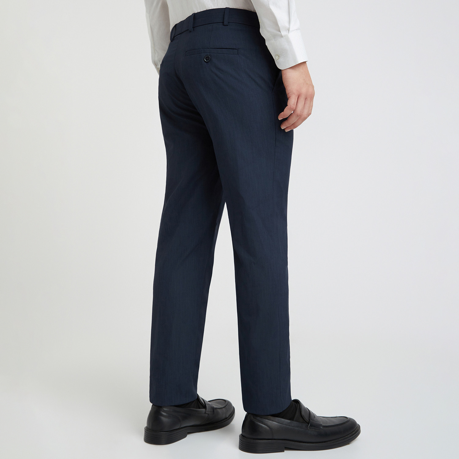 Image of Raymond Slim Fit Men Dark Blue Trousers
