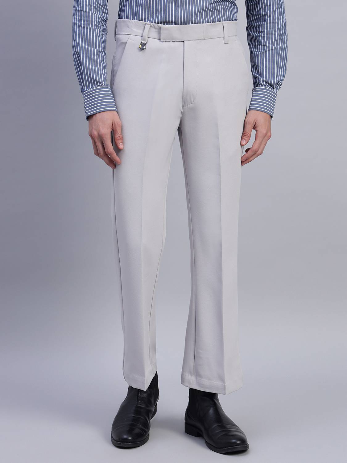 AXNIS Comfort Fit Men Grey Trousers
