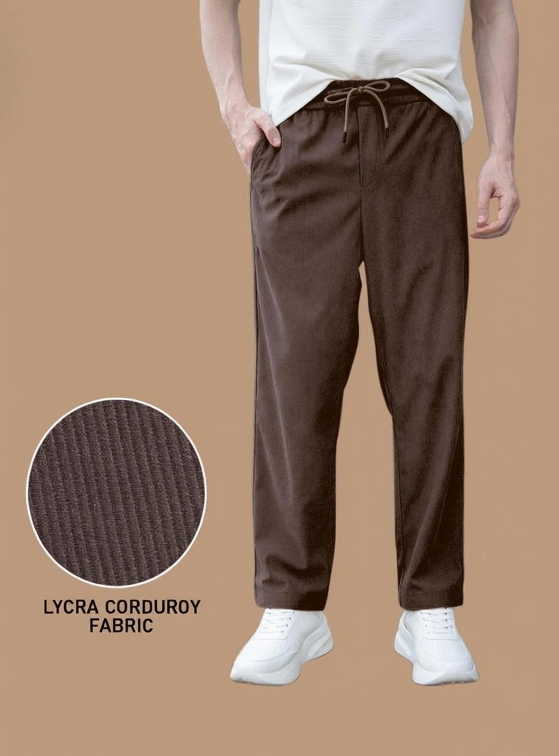 Image of Flicfol Regular Fit Men Brown Trousers