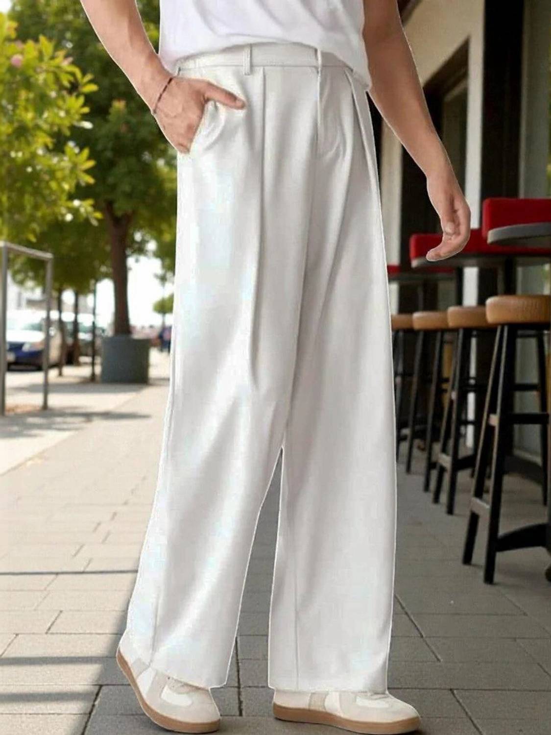 KOTTY Relaxed Men White Trousers - Image 3