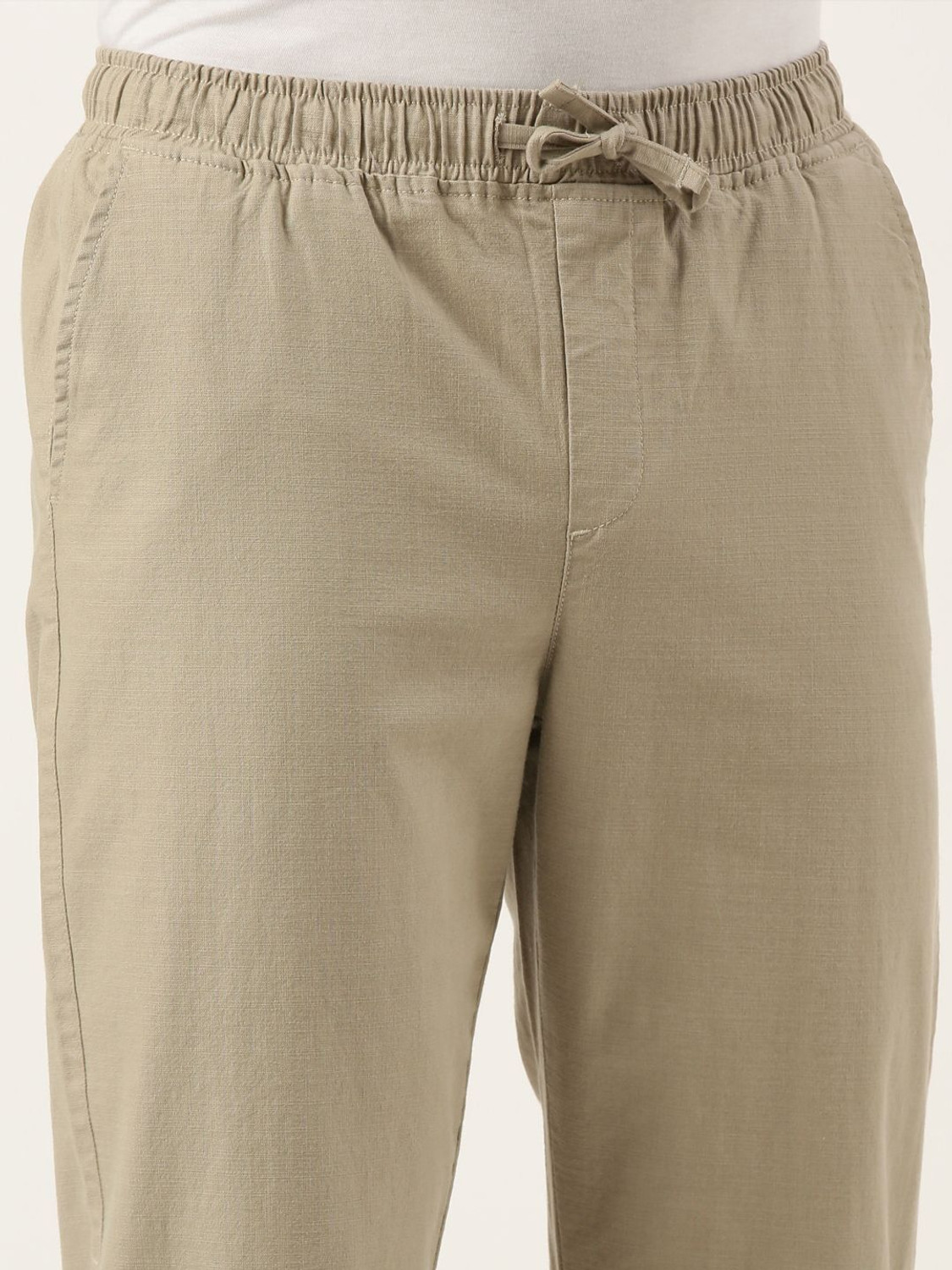 Image of Roadster Regular Fit Men Beige Trousers