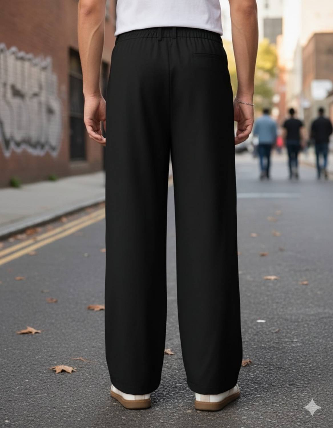 Broadstar Straight Fit Black Trousers - Image 2