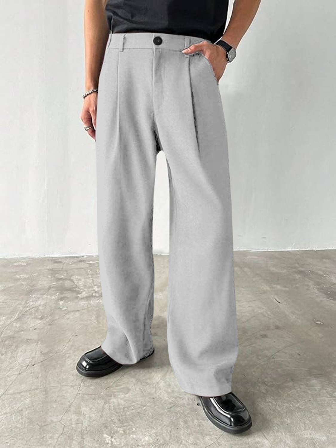 Rajovati Loose Fit Silver Trousers - Image 3