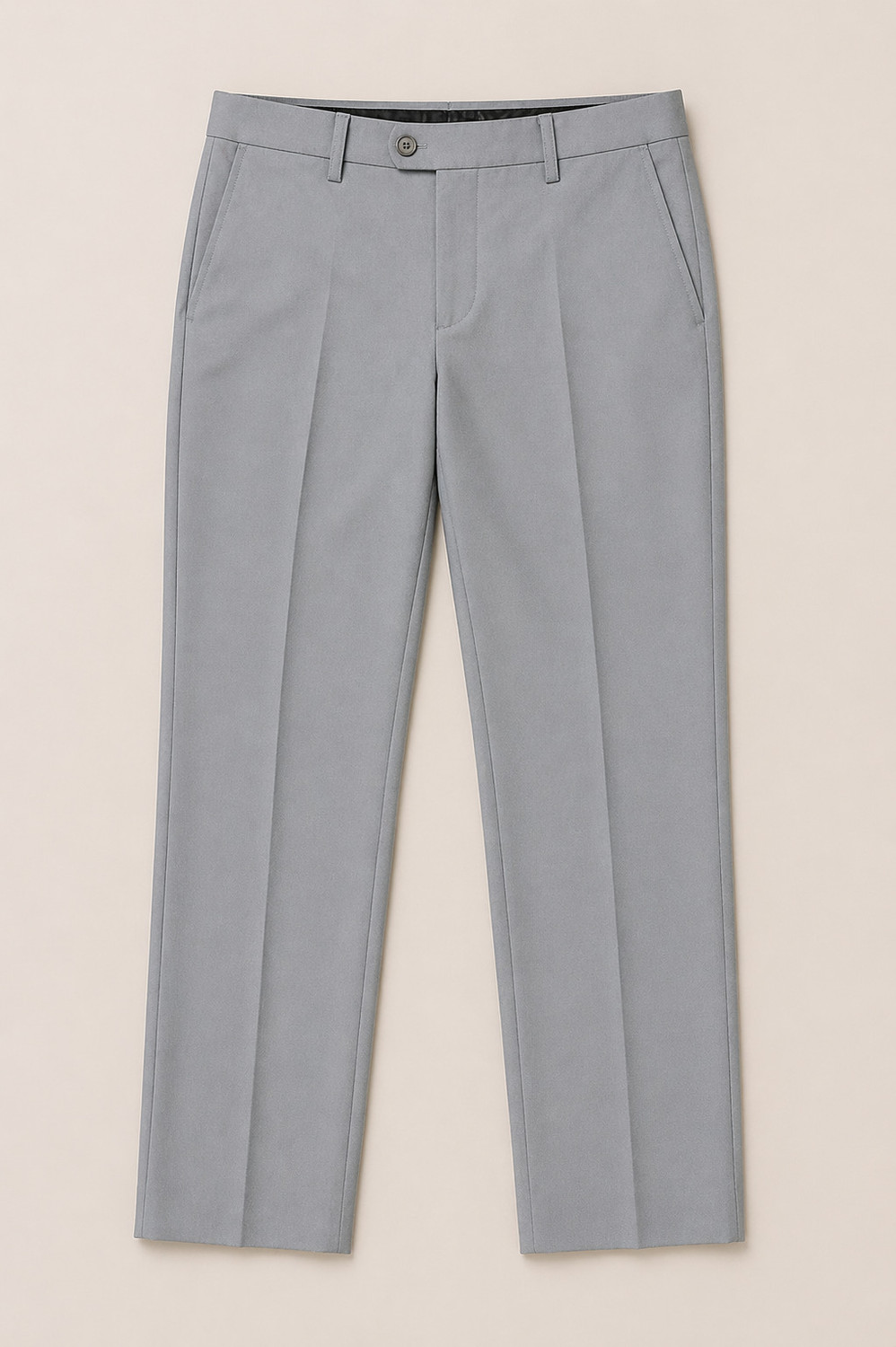 Image of Gentlemen Style Regular Fit Men Grey Trousers