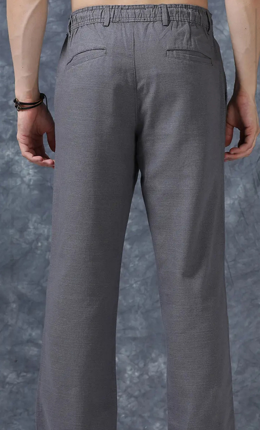 Image of FUBAR Slim Fit Men Grey Trousers