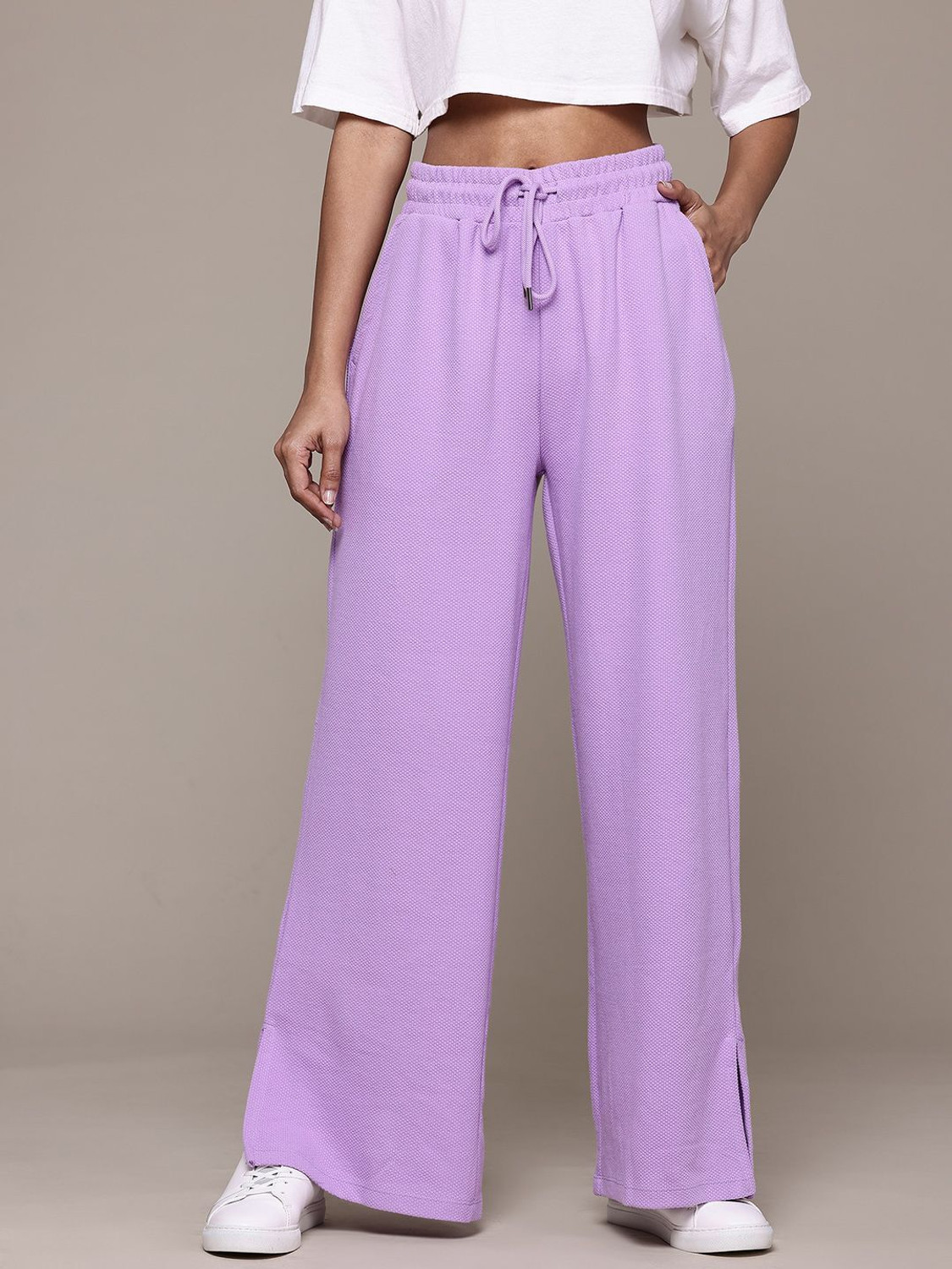 Image of Roadster Regular Fit Women Purple Trousers