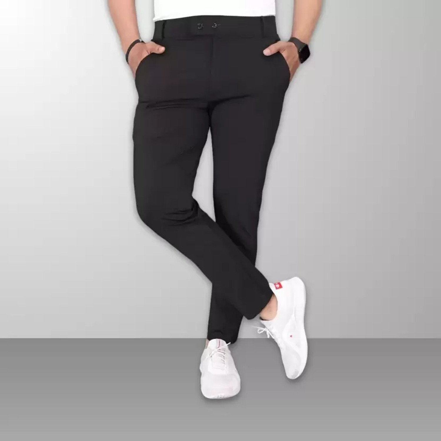 Image of Achalnath Enterprises Regular Fit Men Black, Blue, Grey Trousers