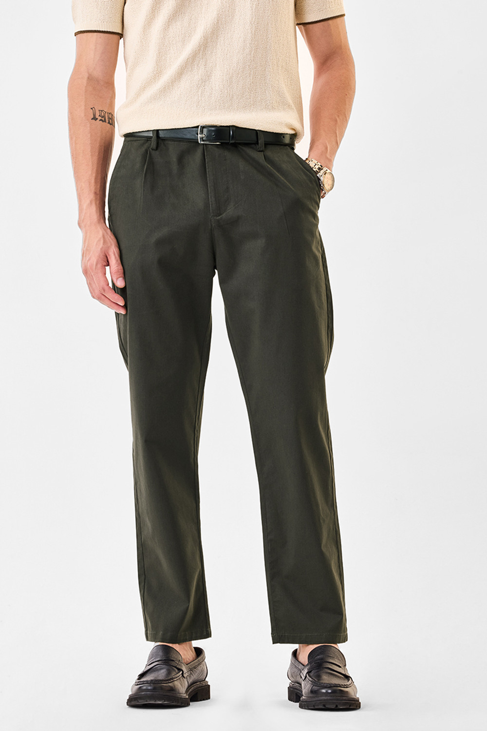 Image of Snitch Relaxed Men Dark Green Trousers