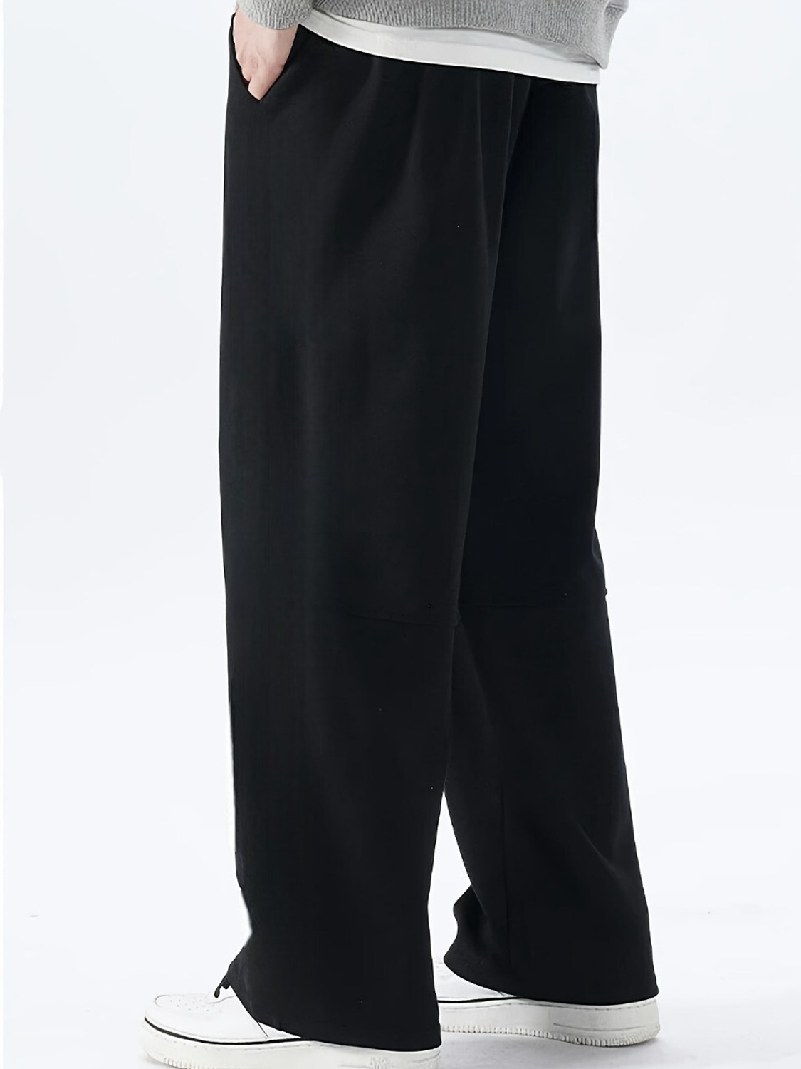 Image of Dockstreet Loose Fit Men Black Trousers