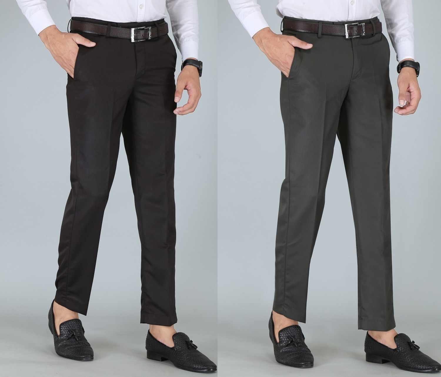 Image of Kurus Slim Fit Men Black Trousers
