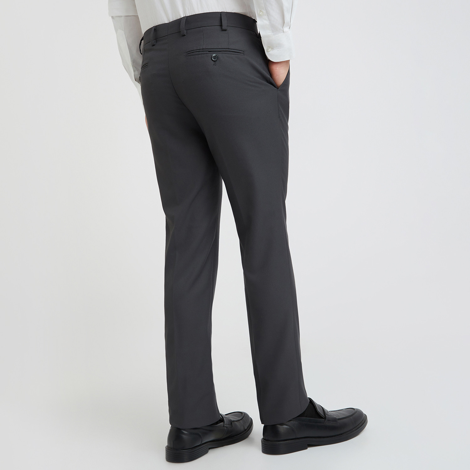 Image of Raymond Slim Fit Men Grey Trousers