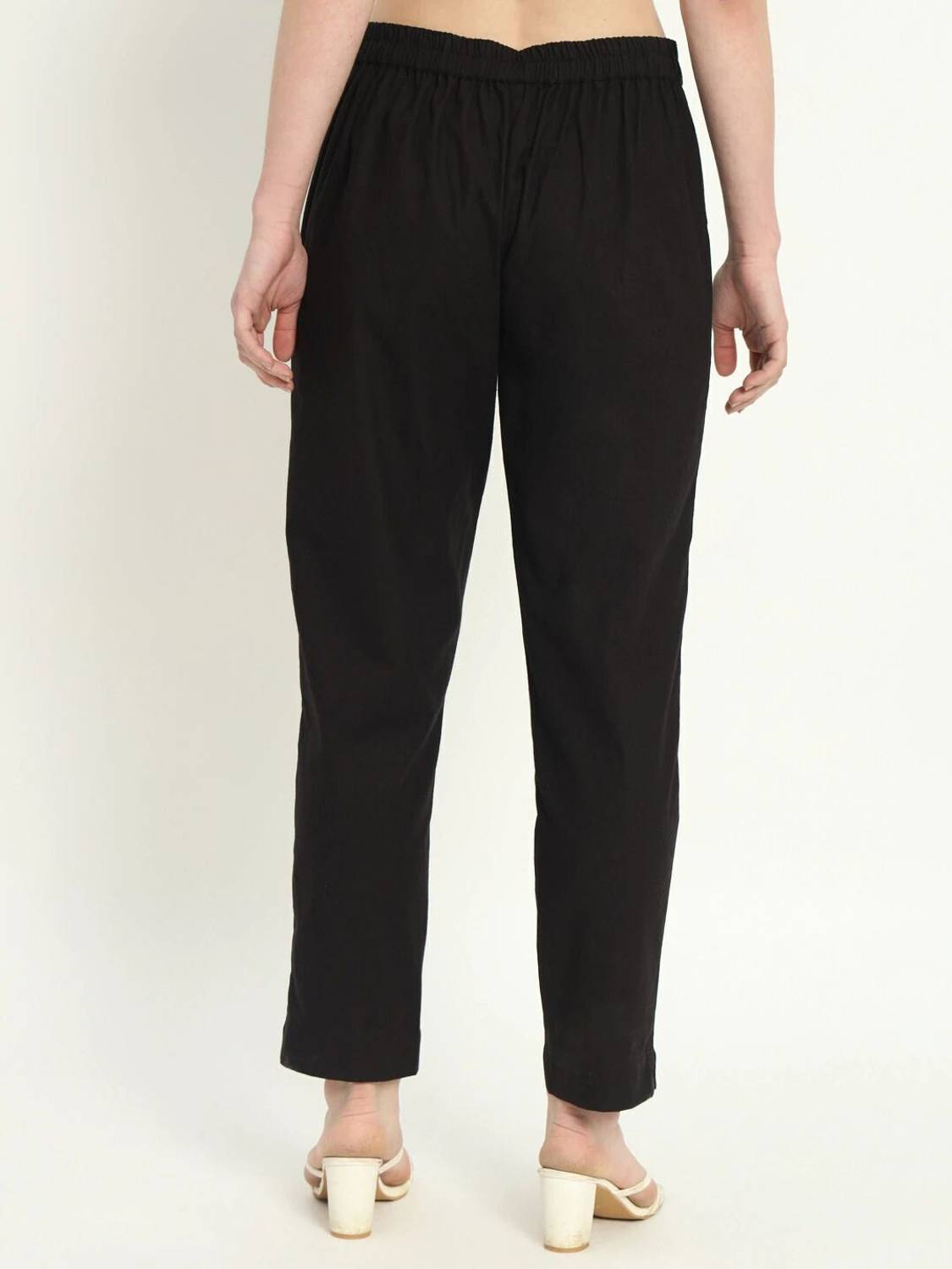 skytick Tapered Women Black Trousers