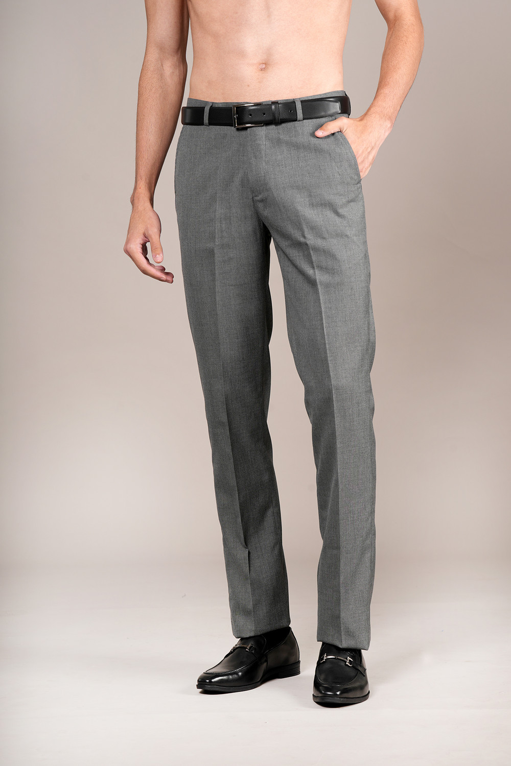 Image of CANTABIL Regular Fit Men Grey Trousers