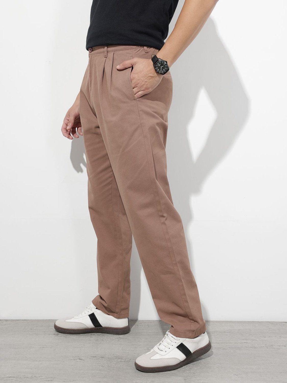 Image of Roadster Relaxed Men Brown Trousers