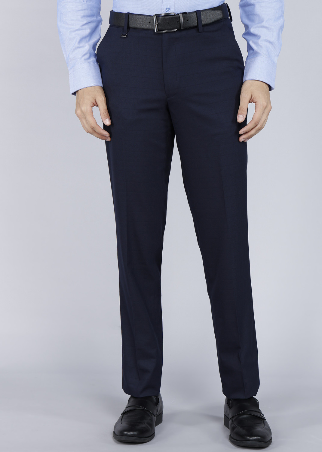 Image of VAN HEUSEN Slim Fit Men Light Blue Trousers