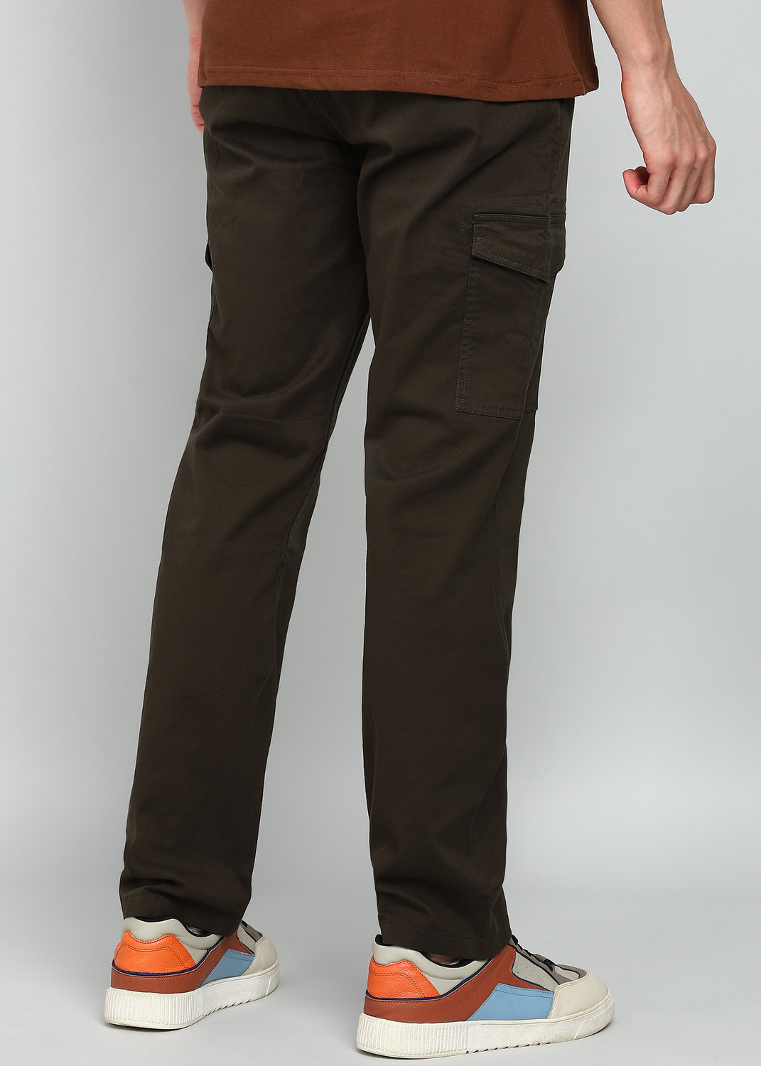 Image of WROGN Straight Fit Men Green Trousers