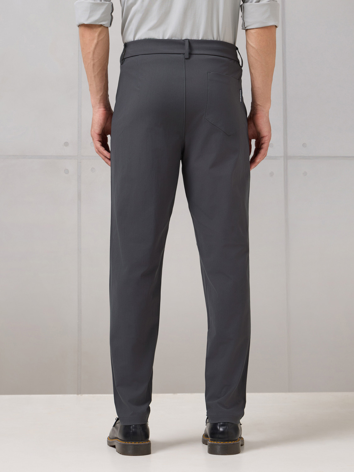 Image of TECHNOSPORT Straight Fit Men Grey Trousers