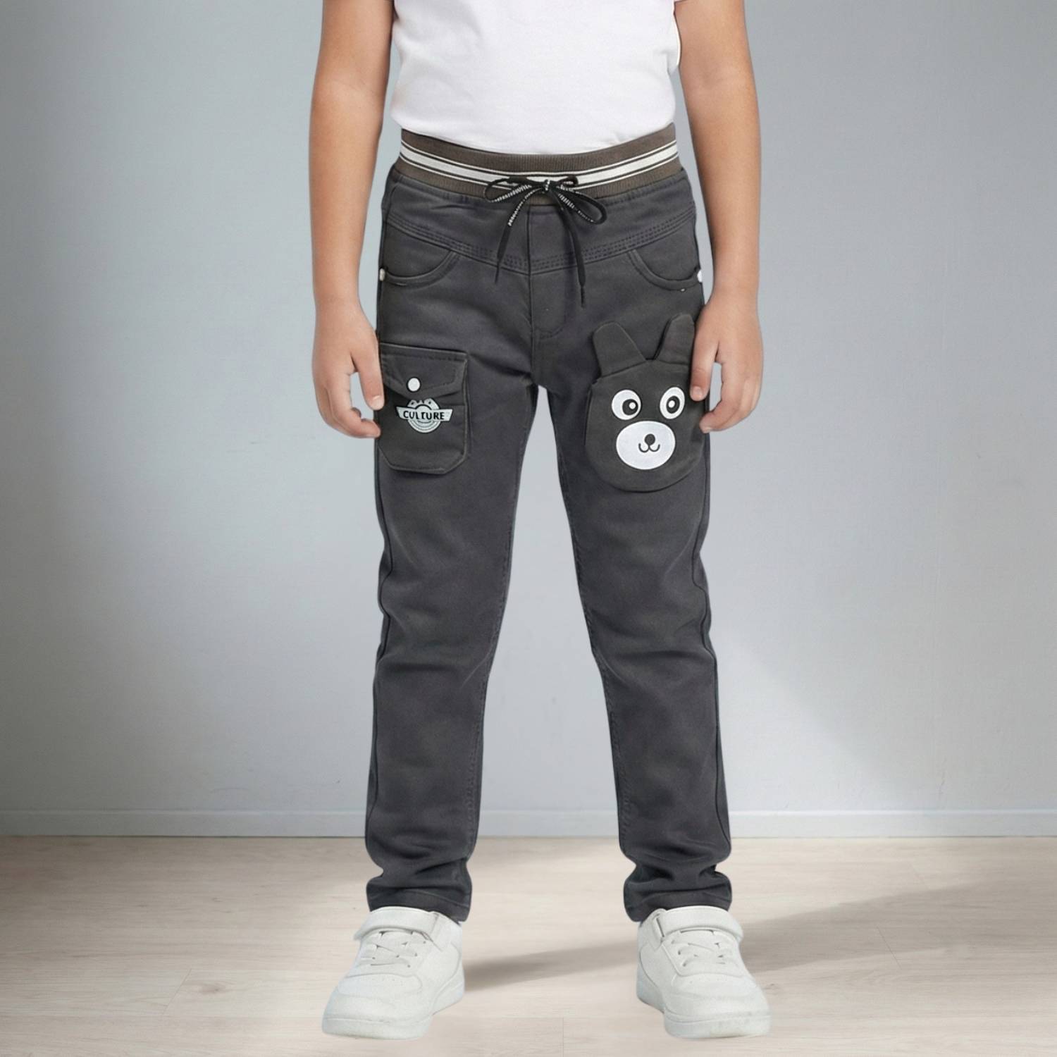 Busted Regular Fit Boys & Girls Grey Trousers
