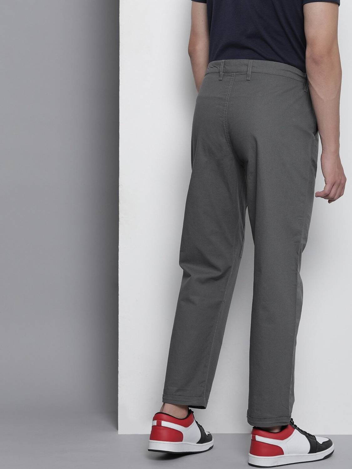 The Indian Garage Co. Men Grey Trousers Regular Fit - Image 3