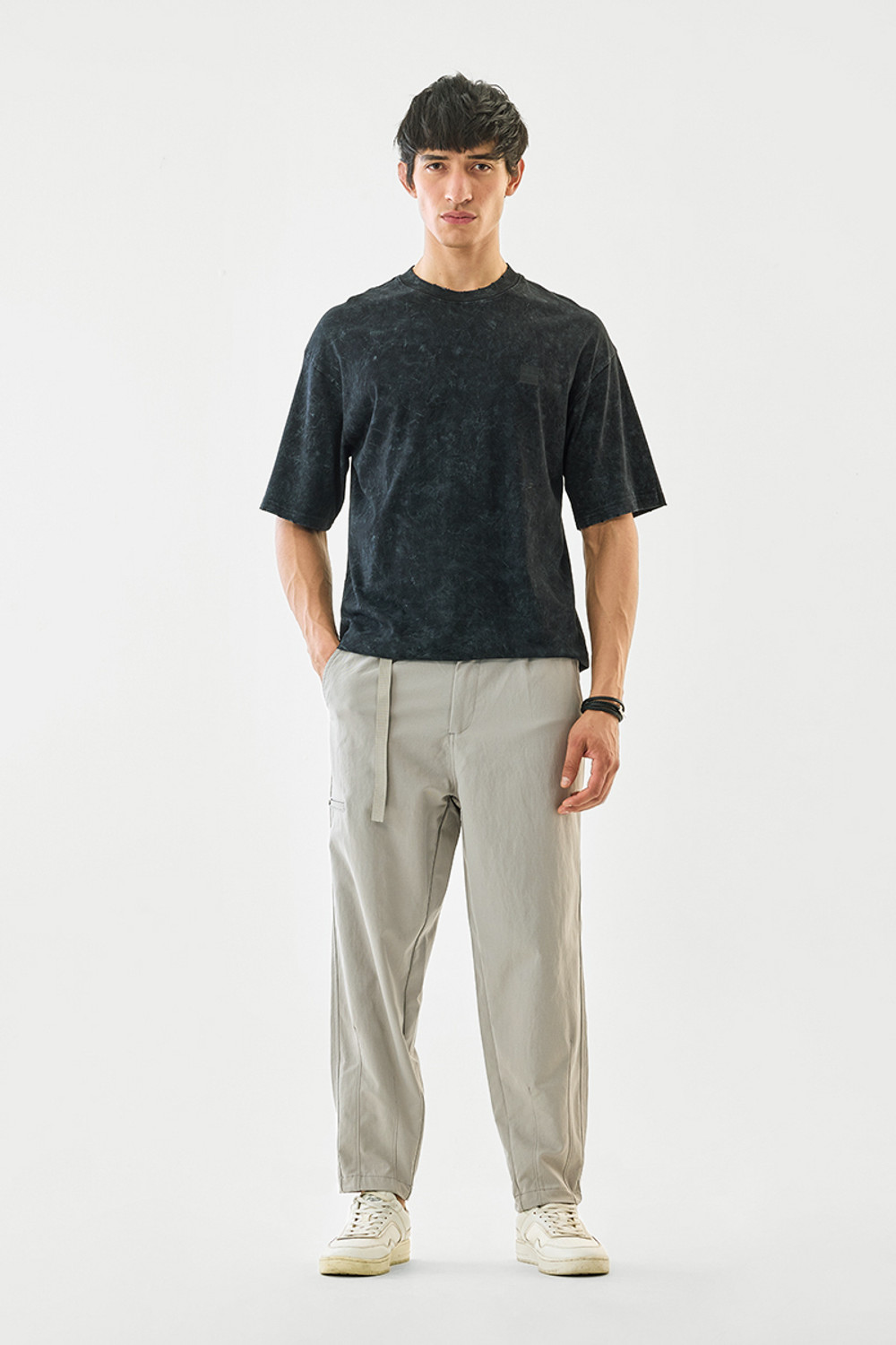 Image of Snitch Slim Fit Men Beige Trousers
