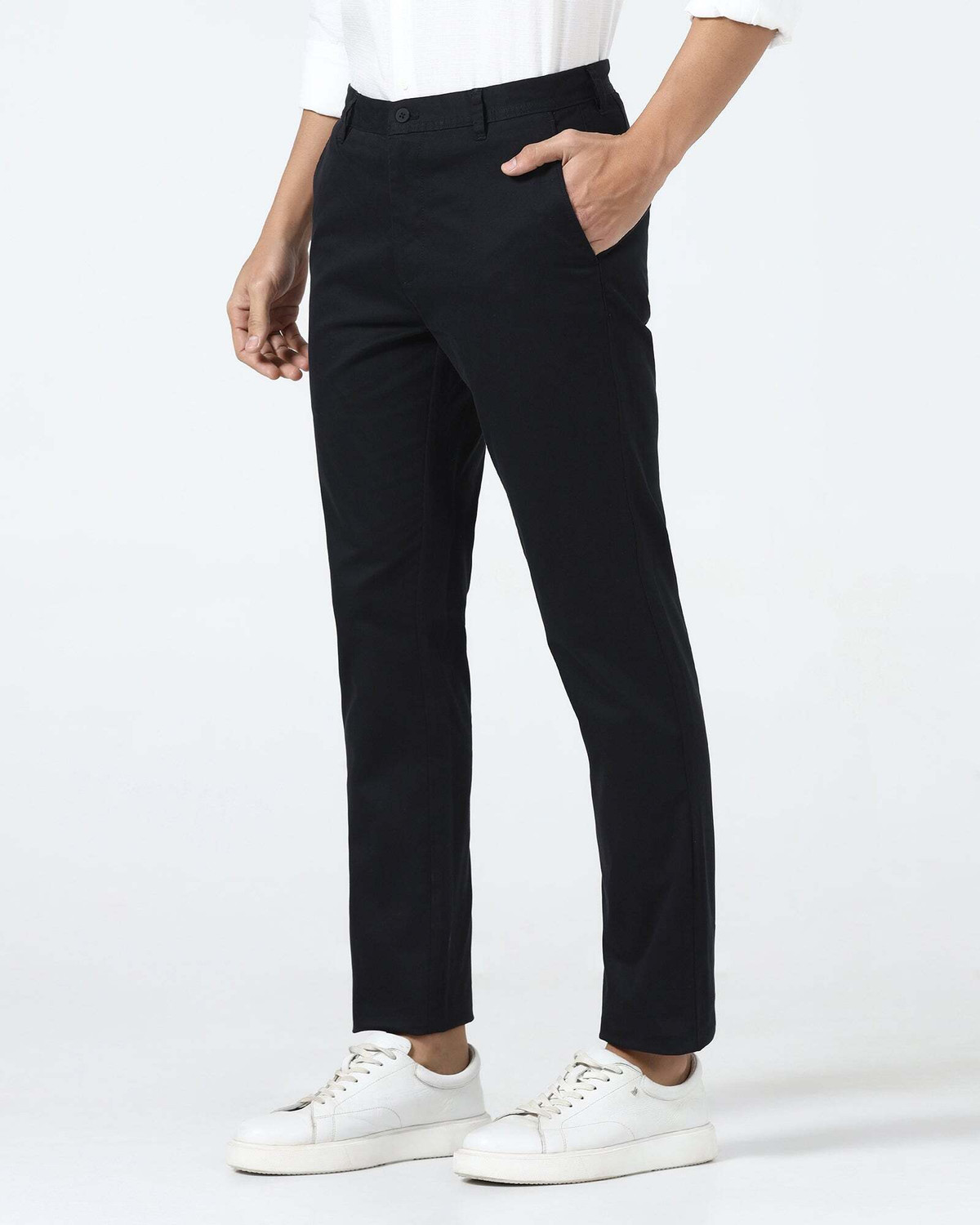 Image of Blackberrys Slim Fit Men Black Trousers