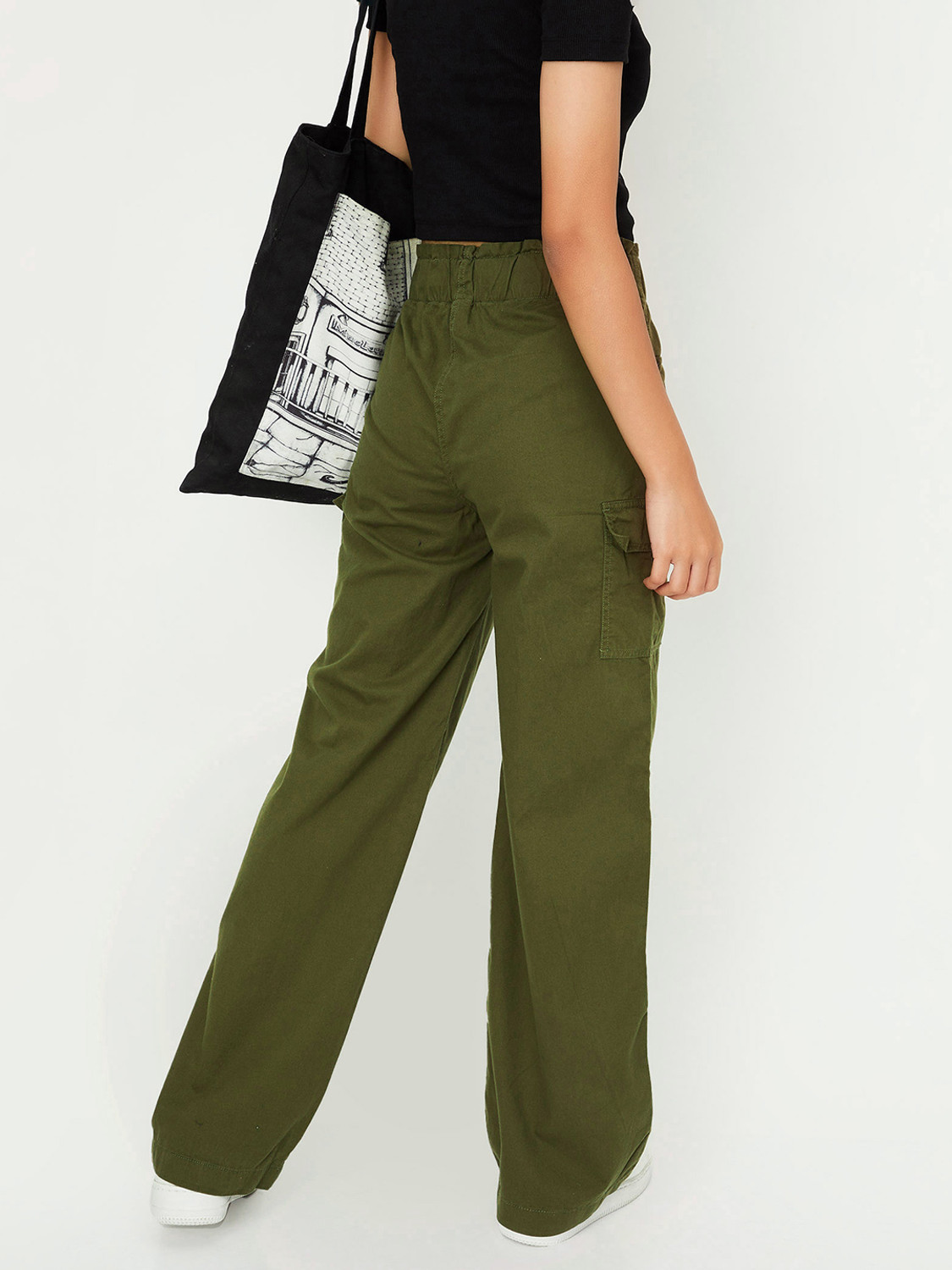 Image of MAX Regular Fit Girls Green Trousers