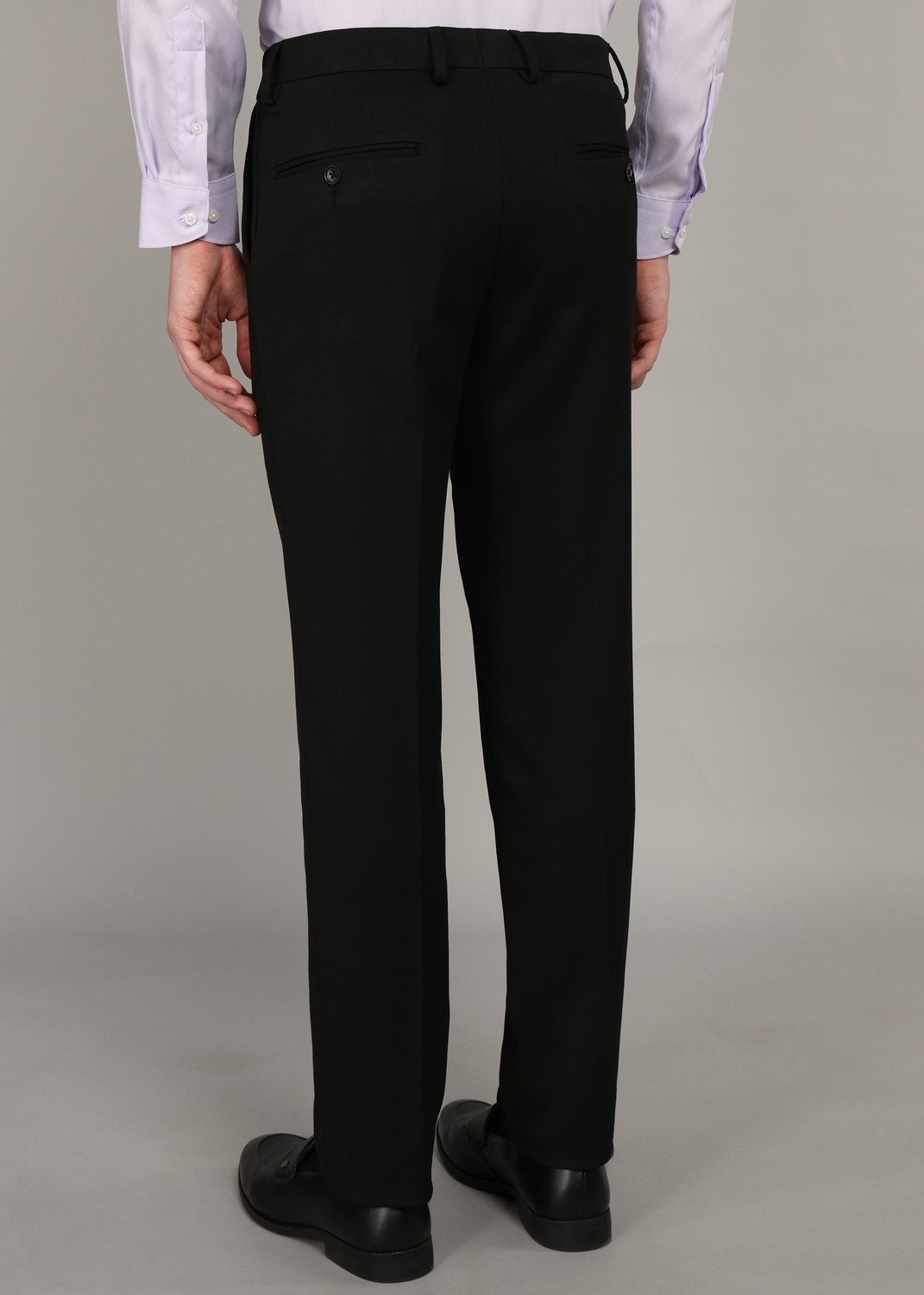 Image of VAN HEUSEN Slim Fit Men Black Trousers
