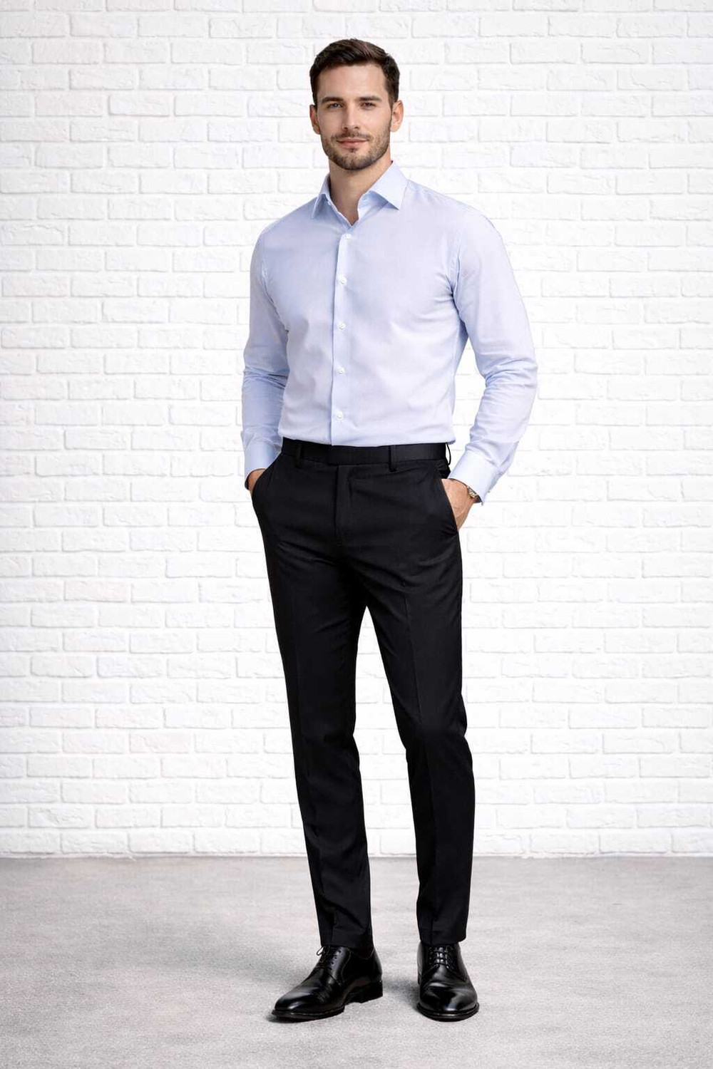 Image of Tashanbaaz Straight Fit Men Black Trousers