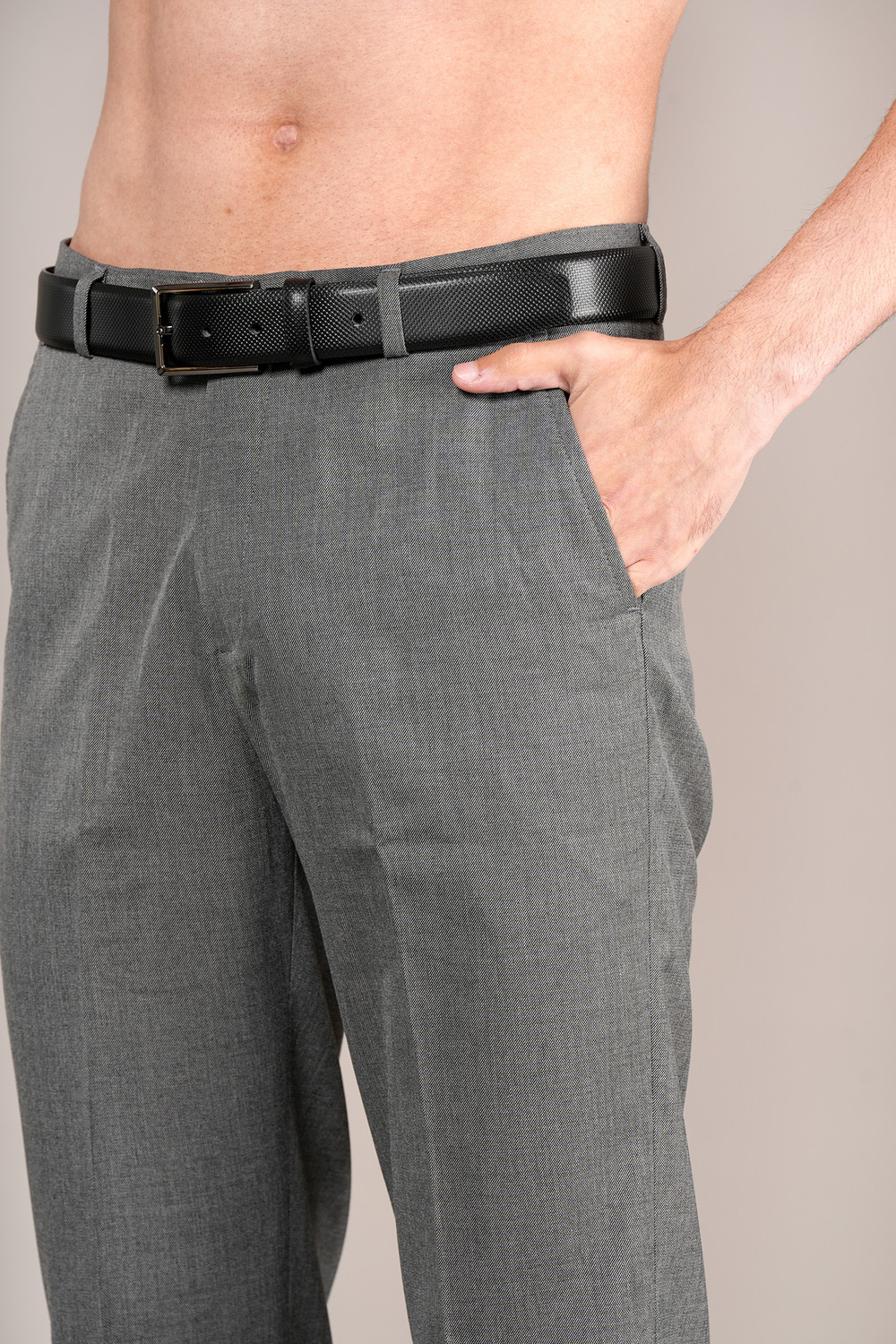 Image of CANTABIL Regular Fit Men Grey Trousers