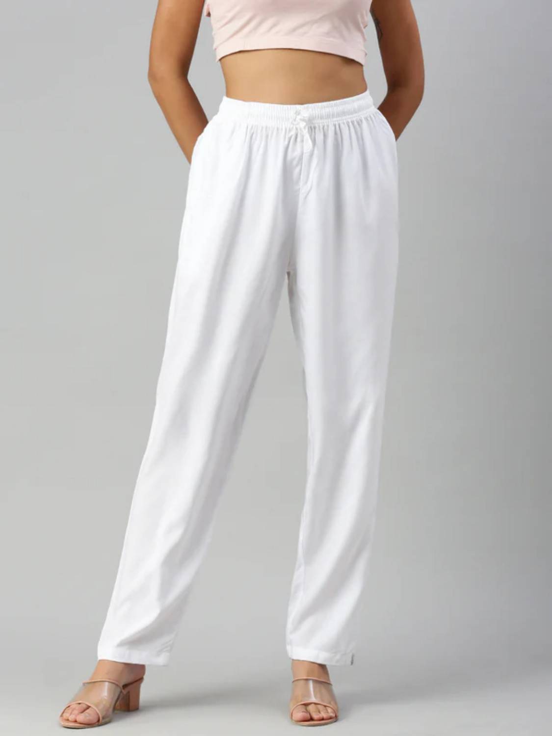 CADILA Relaxed Women White Trousers