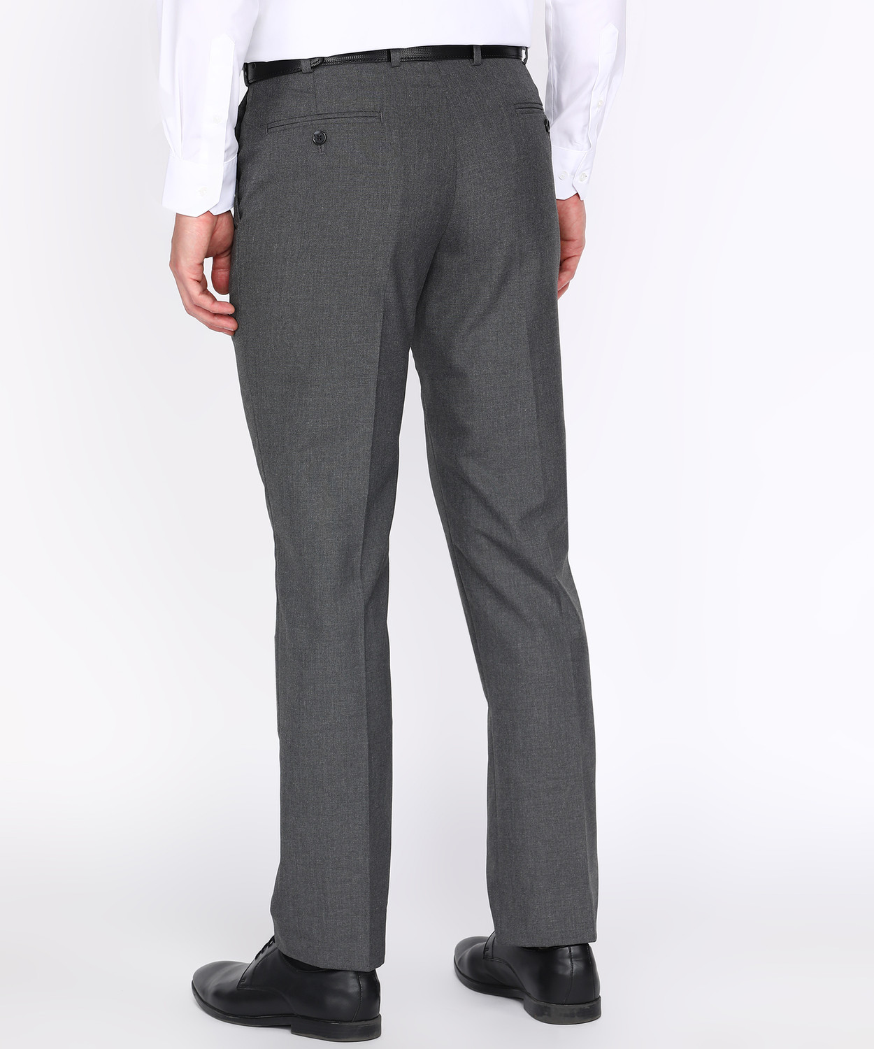 Image of PARK AVENUE Regular Fit Men Grey Trousers