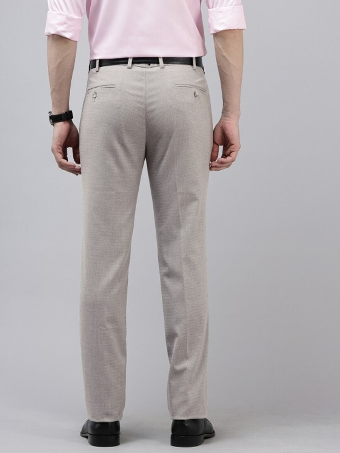 Image of PARK AVENUE Slim Fit Men Grey Trousers
