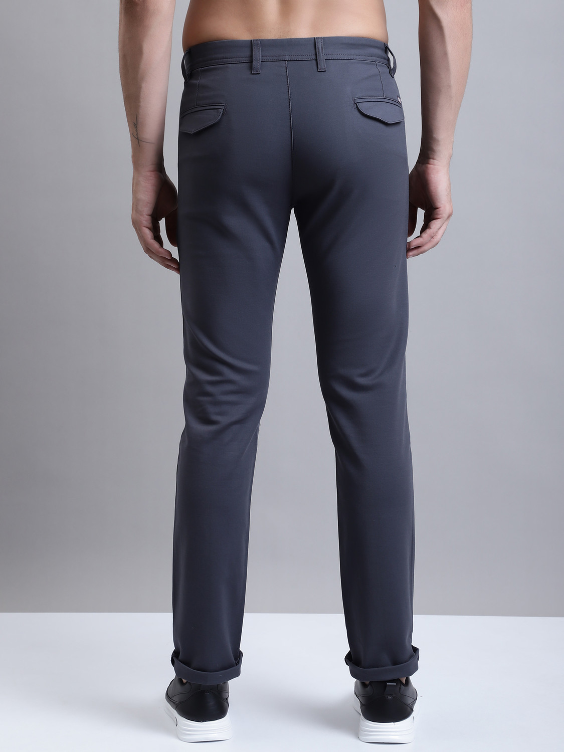 Image of CANTABIL Regular Fit Men Grey Trousers
