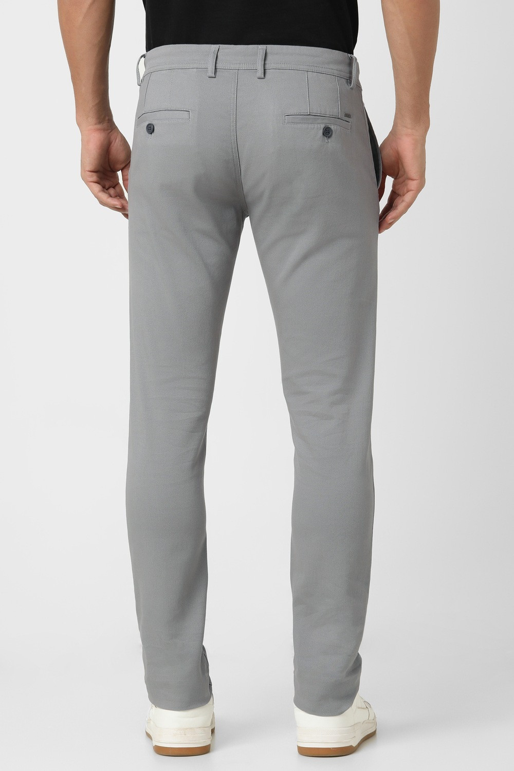 Image of PETER ENGLAND Skinny Fit Men Grey Trousers