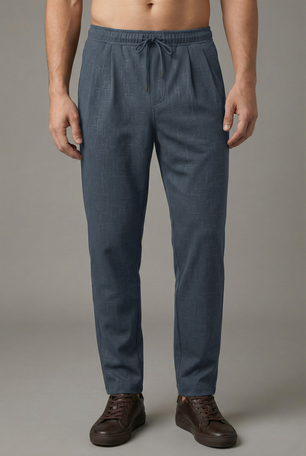 Image of INDICLUB Regular Fit Men Grey Trousers