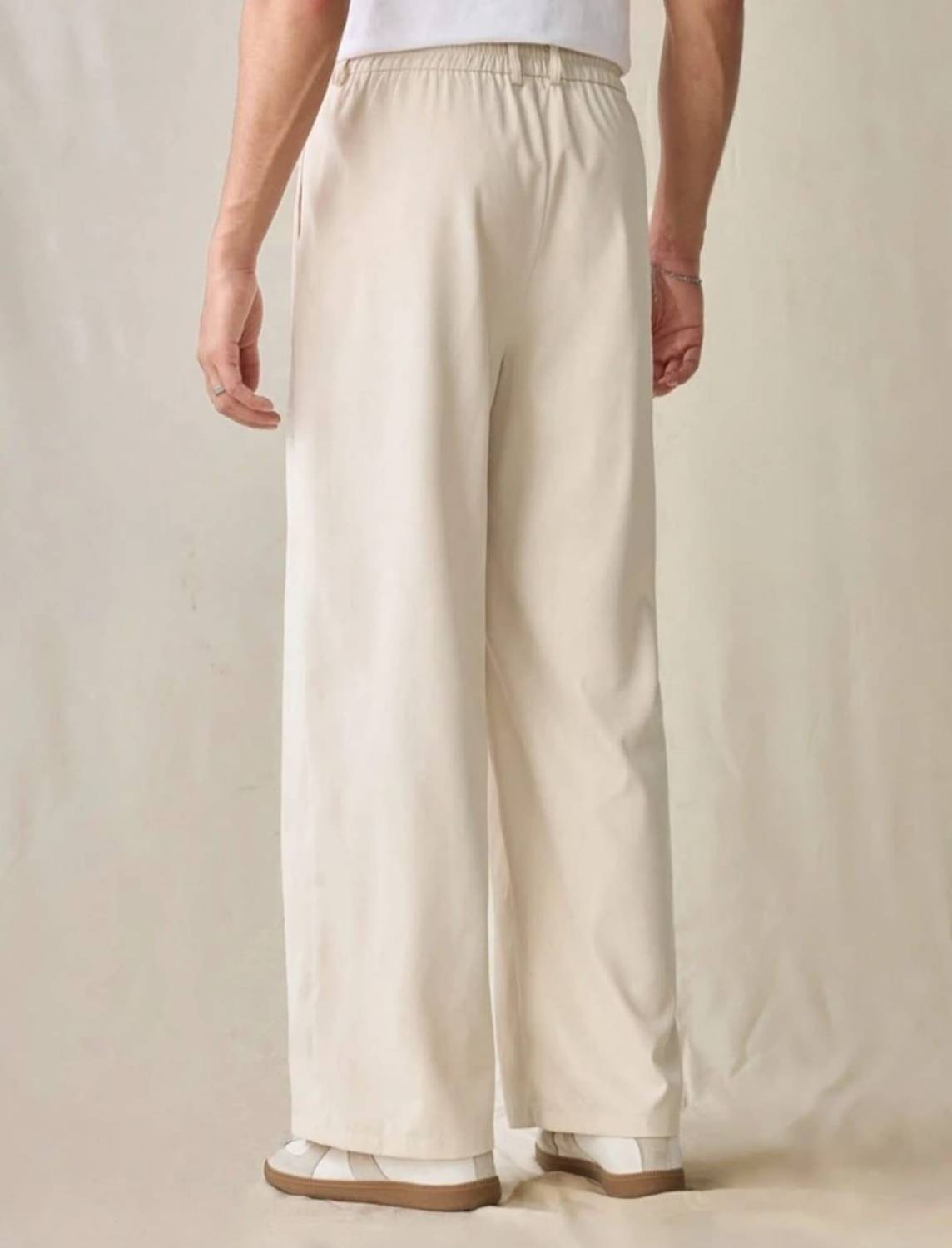 Broadstar Straight Fit Beige Trousers - Image 2