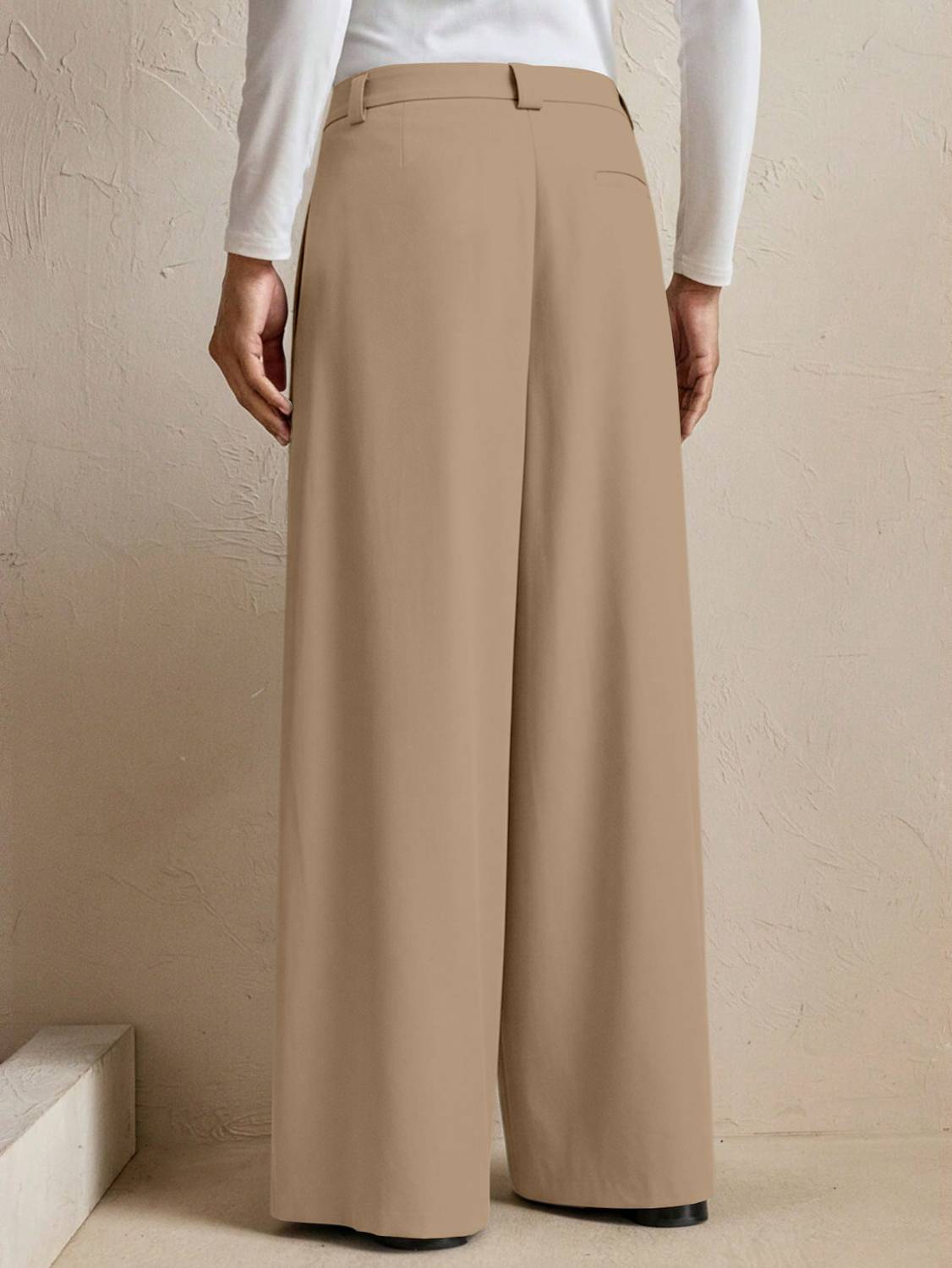 Rajovati Loose Fit Beige Trousers - Image 2