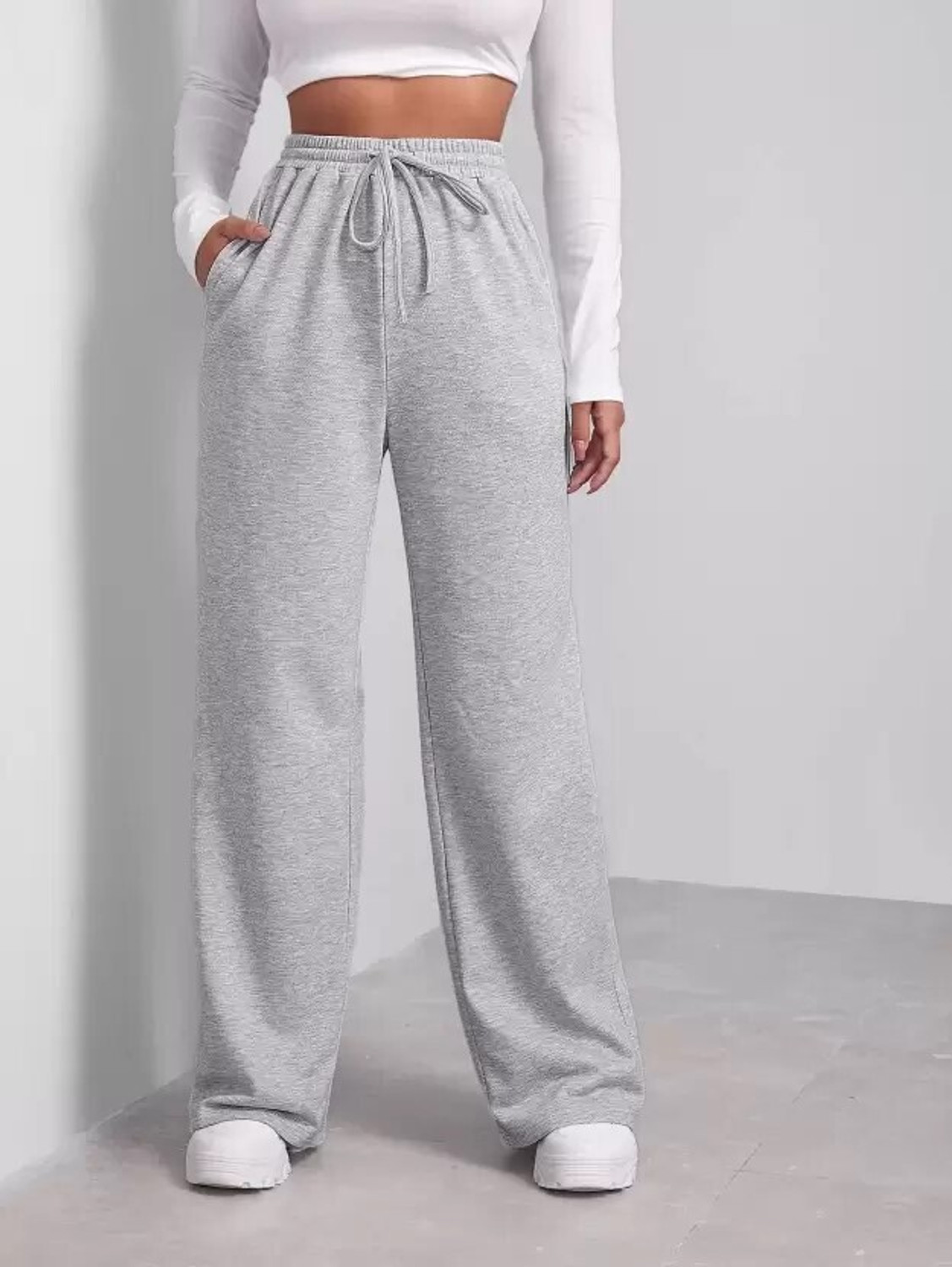 Image of APRIX Loose Fit Women Grey Trousers