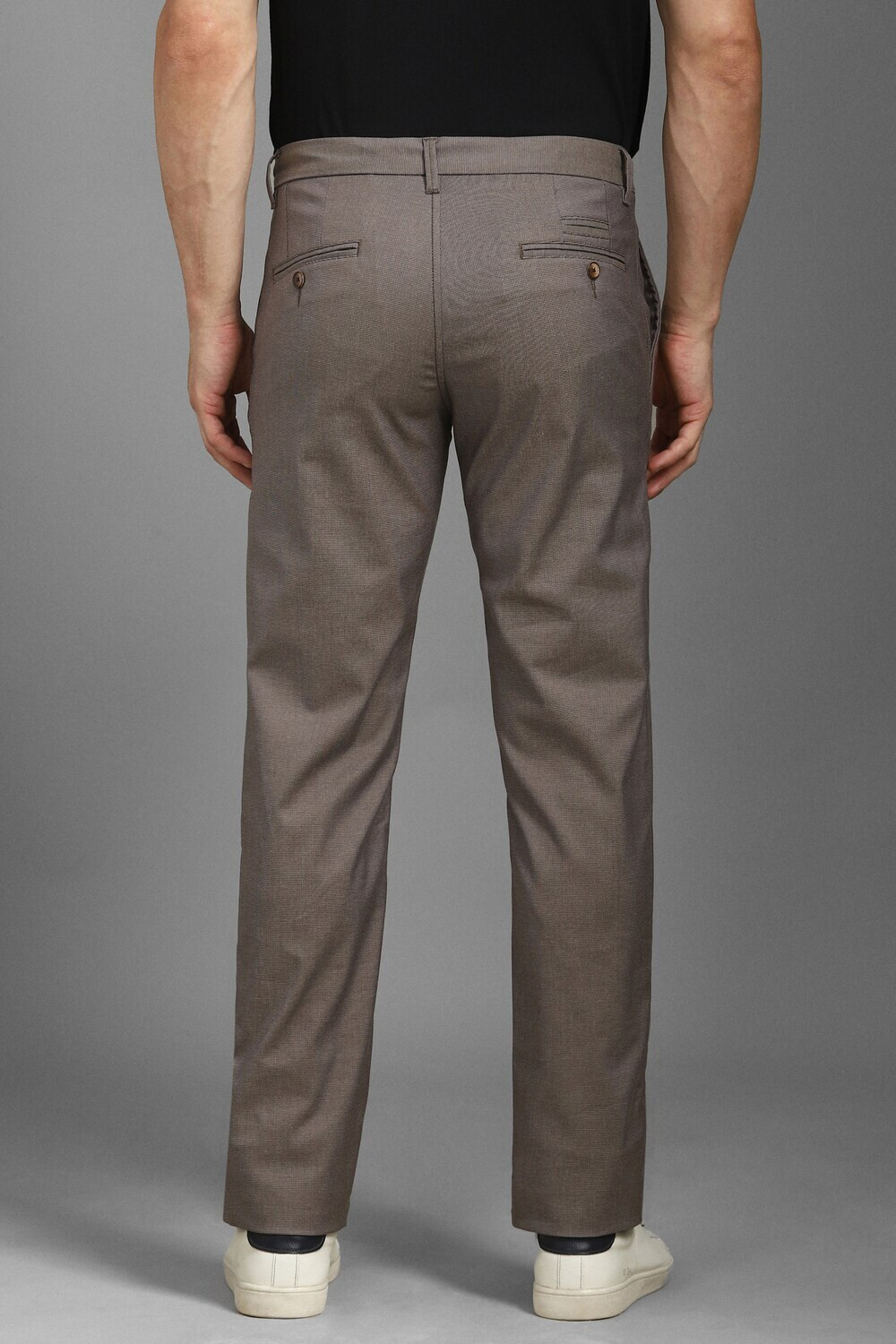 Image of LOUIS PHILIPPE Slim Fit Men Brown Trousers