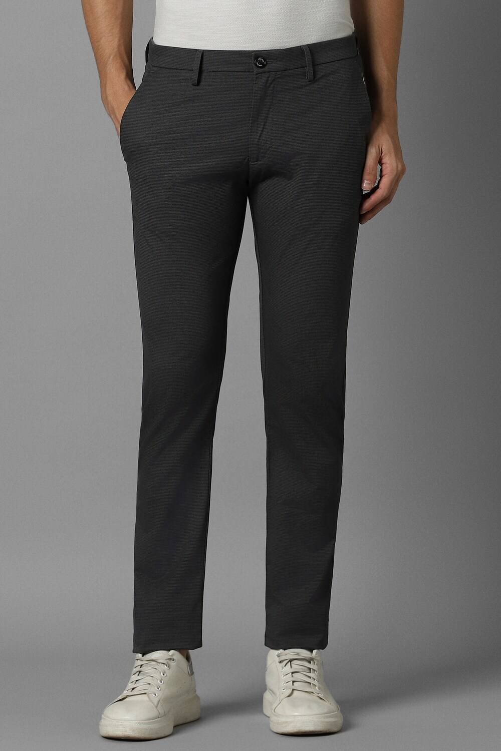Allen Solly Slim Fit Men Grey Trousers
