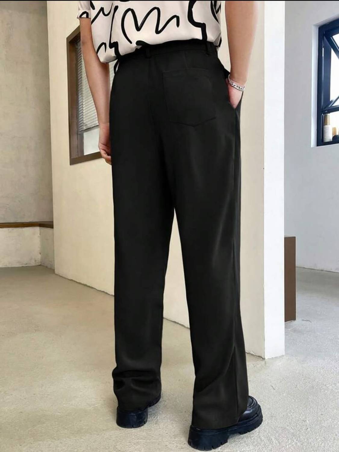 NEXT ONE Straight Fit Black Trousers - Image 2