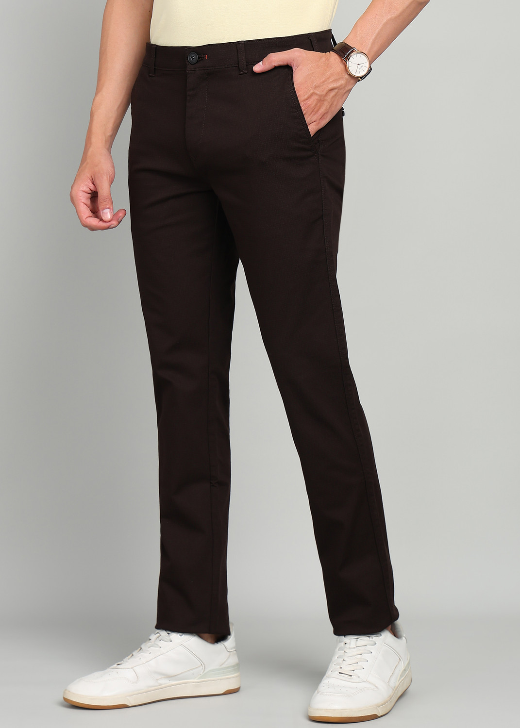 Image of KILLER Slim Fit Men Brown Trousers