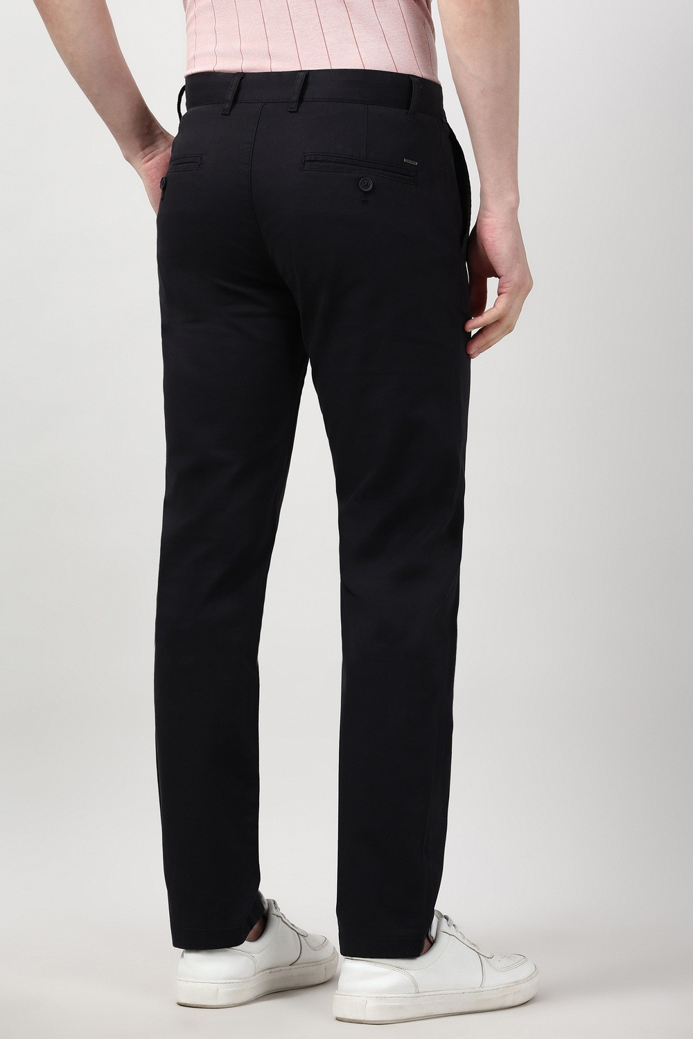 Image of PETER ENGLAND Slim Fit Men Black Trousers