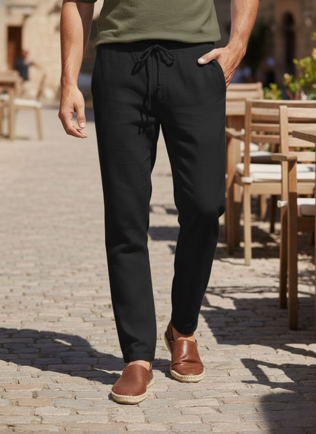 Image of Aamish fashion Regular Fit Men Black Trousers