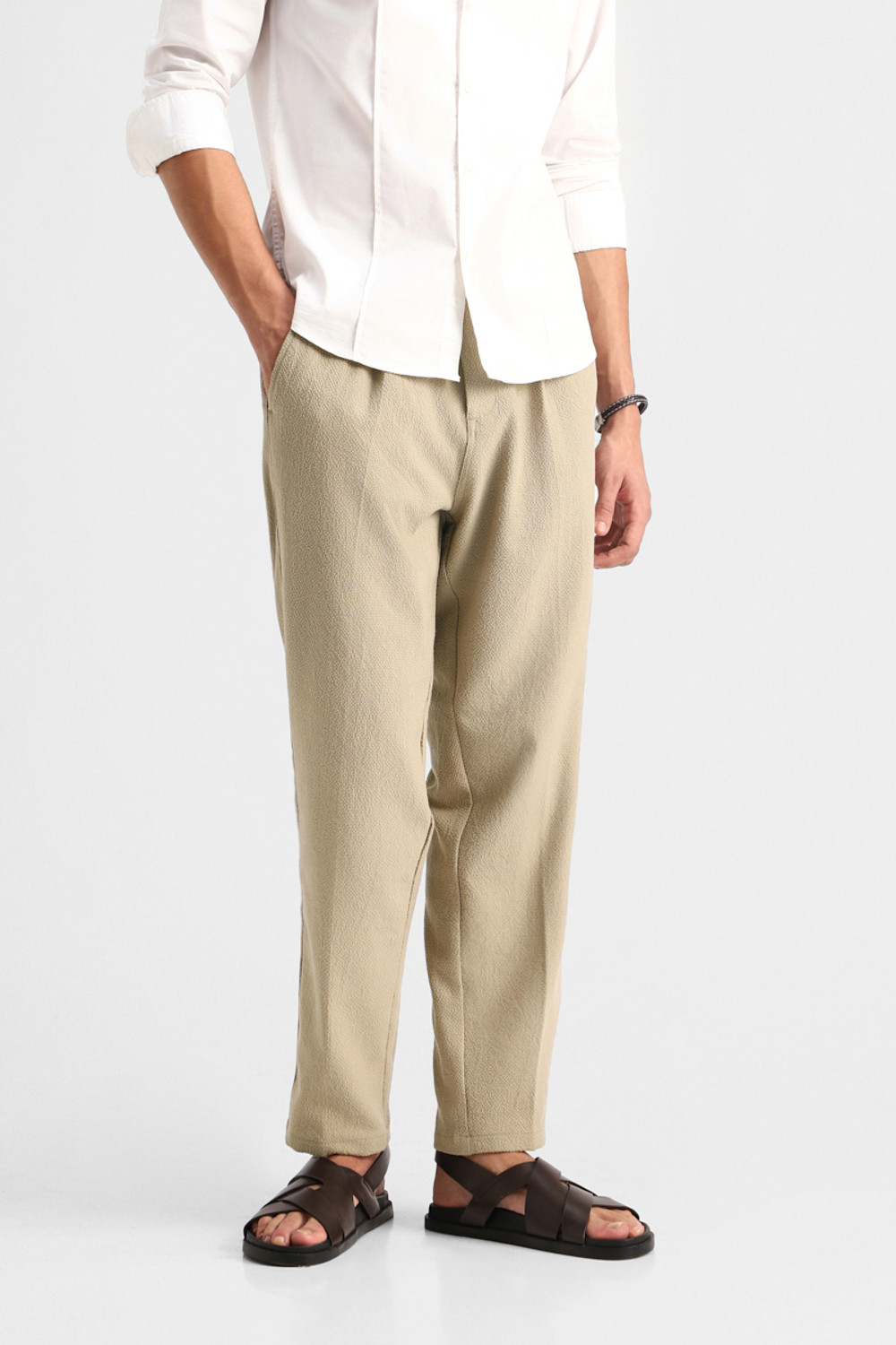 Image of Snitch Relaxed Men Beige Trousers