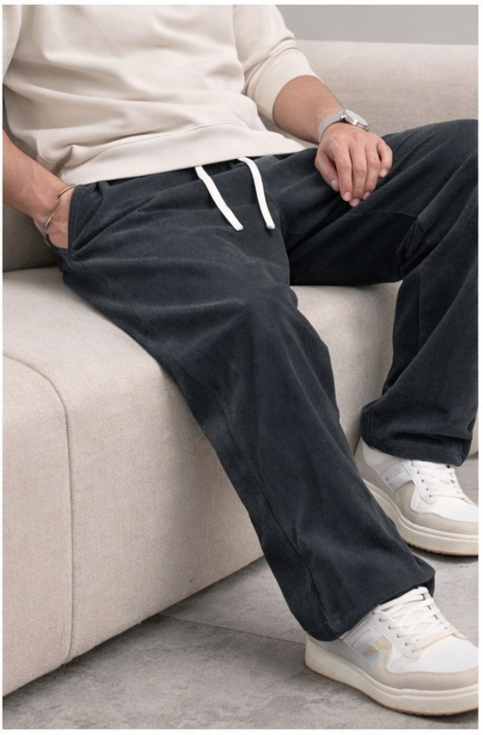 Image of Fabflee Relaxed Men Multicolor Trousers
