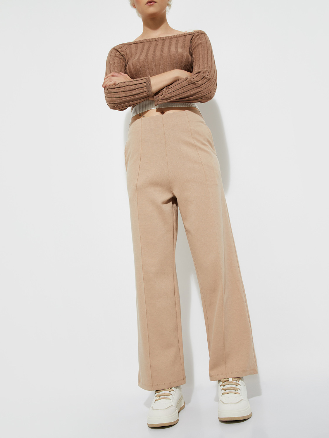 Image of MAX Regular Fit Women Beige Trousers