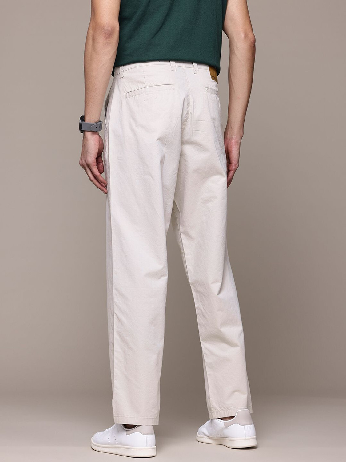 Image of Roadster Straight Fit Men Grey Trousers