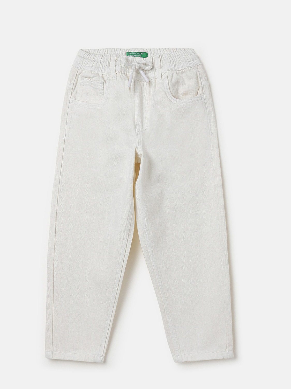 Image of United Colors of Benetton Regular Fit Boys White Trousers