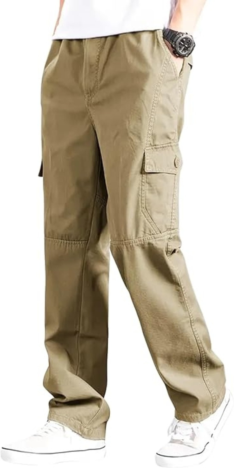 Image of DWIDEN Loose Fit Men Khaki Trousers